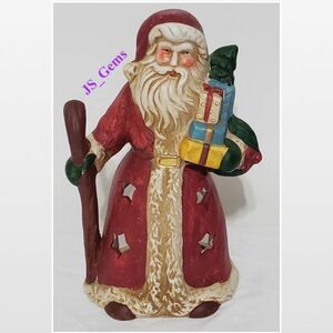 Vintage Old World Santa Candle Votive Holder By Christmas Around The World